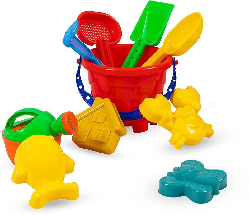 JVTS e 10 Pcs Plastic Bucket, Animal, Mould , Beach Shovel Spade Tool Kit, Beach Art Learning Toys, Outdoor Kids Sand Toys for Kids ,Best Birthday Gift -Multicolor