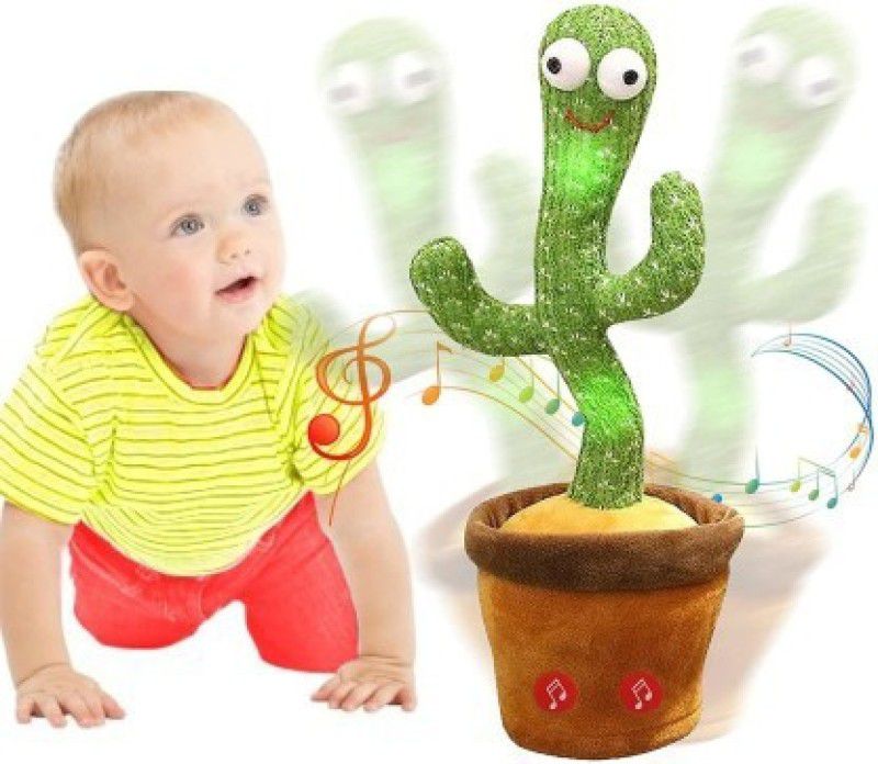 FASTFRIEND Smart Dancing Talking Cactus for Kids with LED Lights (Green)  (Multicolor)