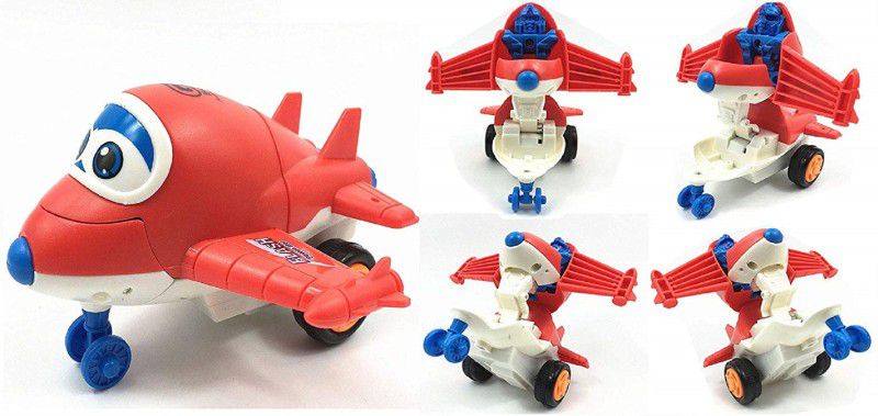 JAYNIL ENTERPRISE Pull Back Transformer Durable Plane Robot Toy for Kids  (Multicolor, Pack of: 1)