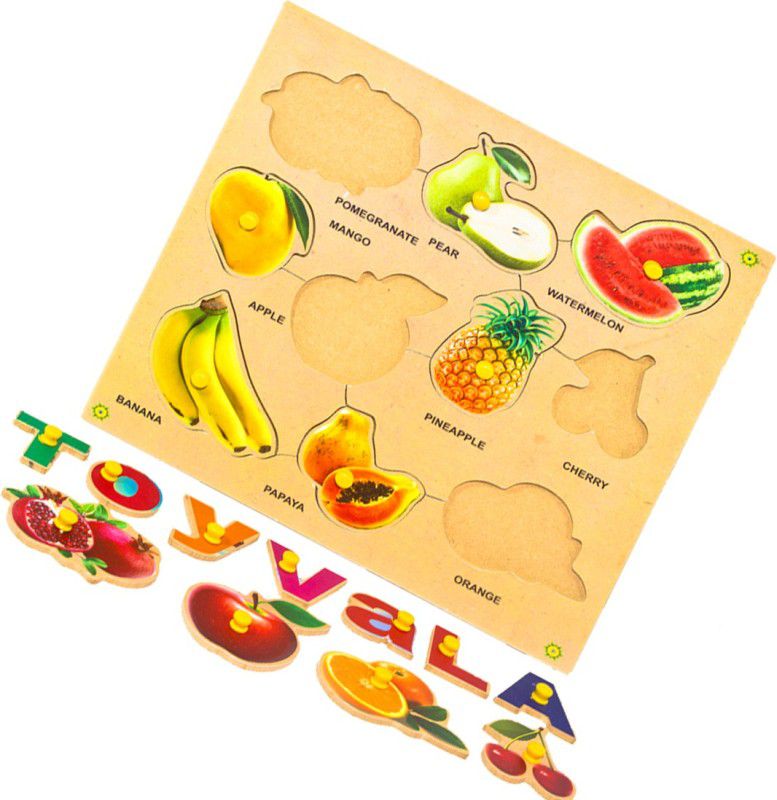 Toyvala Ultimate Quality Wooden Fruits Variety Educational Puzzle  (1 Pieces)