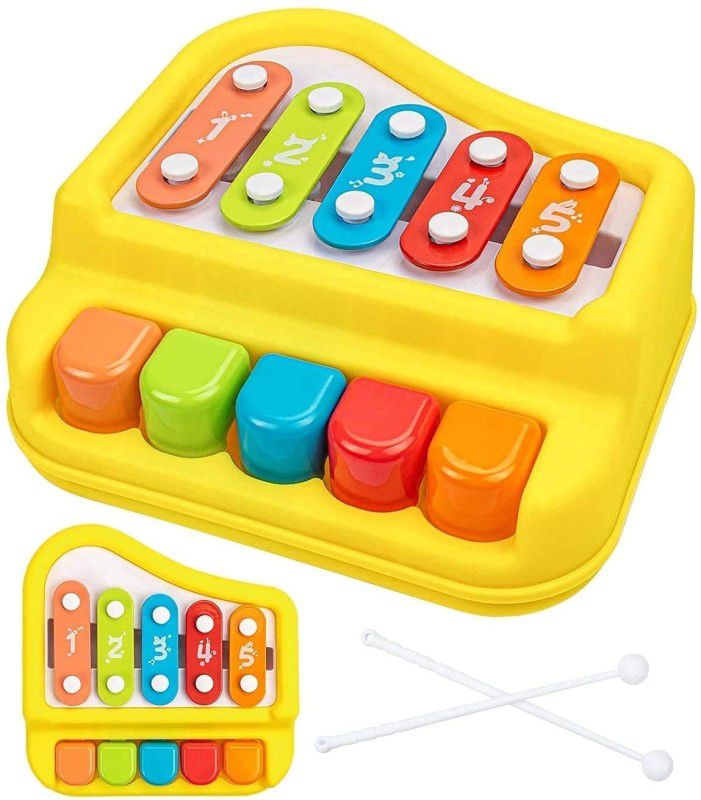 toyboyzone Musical Xylophone and Mini Piano, Non Toxic, Non-Battery, Assorted Color  (Multicolor)