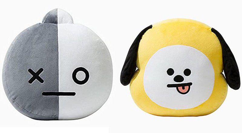 Gifters garden ATTRACTIVE Plush Pillow, Animal Stuffed Toy Throw Pillow,BTS BT21 Chimmy & Van - 40 cm  (BLACK/WHITE & YELLOW)