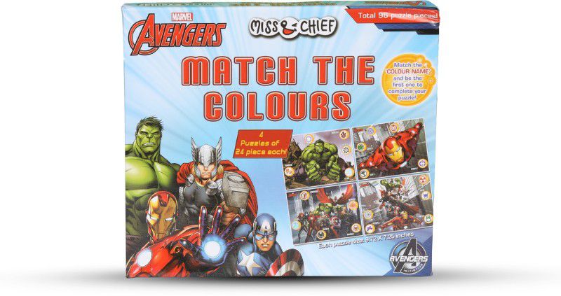 Miss & Chief 4 Puzzles in 1 set - Avengers Theme  (96 Pieces)