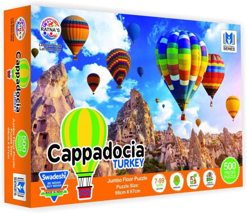 Ratnas Premium Quality Cappadocia Turkey 500 Pieces Jumbo Floor Jigsaw Puzzle (Size: 98 cm * 67 cm)…  (500 Pieces)
