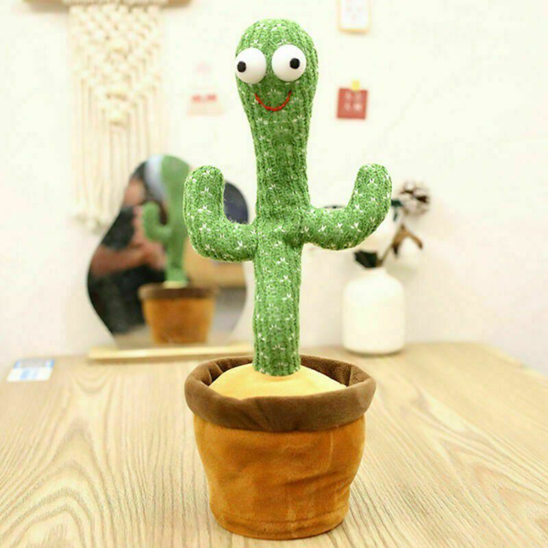 Galox Colorful Glowing Talking Toy, Repeating What You Say Cactus Toys 15s recording sound Singing 120 Songs Plush Electronic Baby Toys Funny Creative Kids Toy Best Gift For Kids  (Green)