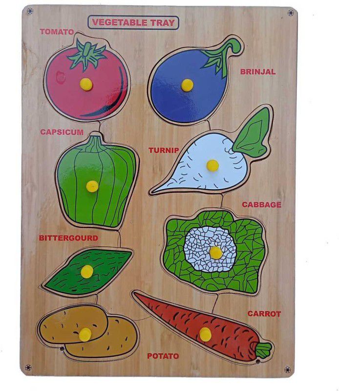 FireFlies Wooden Vegetables Puzzle With Nob Peg Board for kids  (1 Pieces)