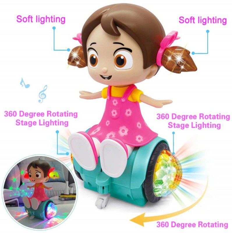 Skstore Bump and Go Dancing Girl with Flashing Lights for Boys and Girls,Multi  (Multicolor)