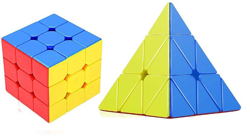 KITI KITS High Speed Magic Striker-Less Combo Cube Set of 2 (2 Pieces) 3X3 & Triangle  (2 Pieces)