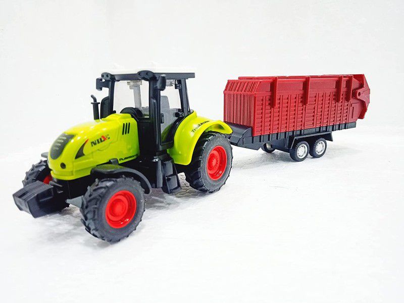SR Toys Exclusive Collection of Construction Vehicles Farm Tractor Toy For Kids ( Tractor Trolley ) (Multicolor)  (Multicolor)
