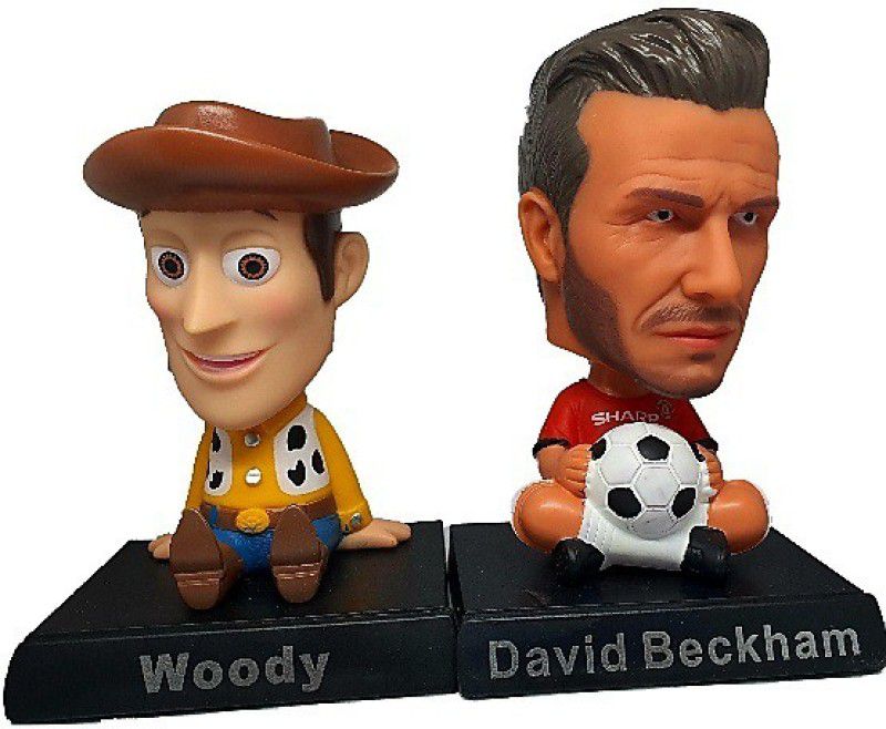 Daiyamondo Woody With Football Player David Beckham Big Size Bobble Head - Action Figure Moving Head Bobblehead Spring Dancing PVC Bobble Spring Dancing Doll Toy Car Dashboard Bounce Toys for Car Interior Dashboard  (Multicolor)