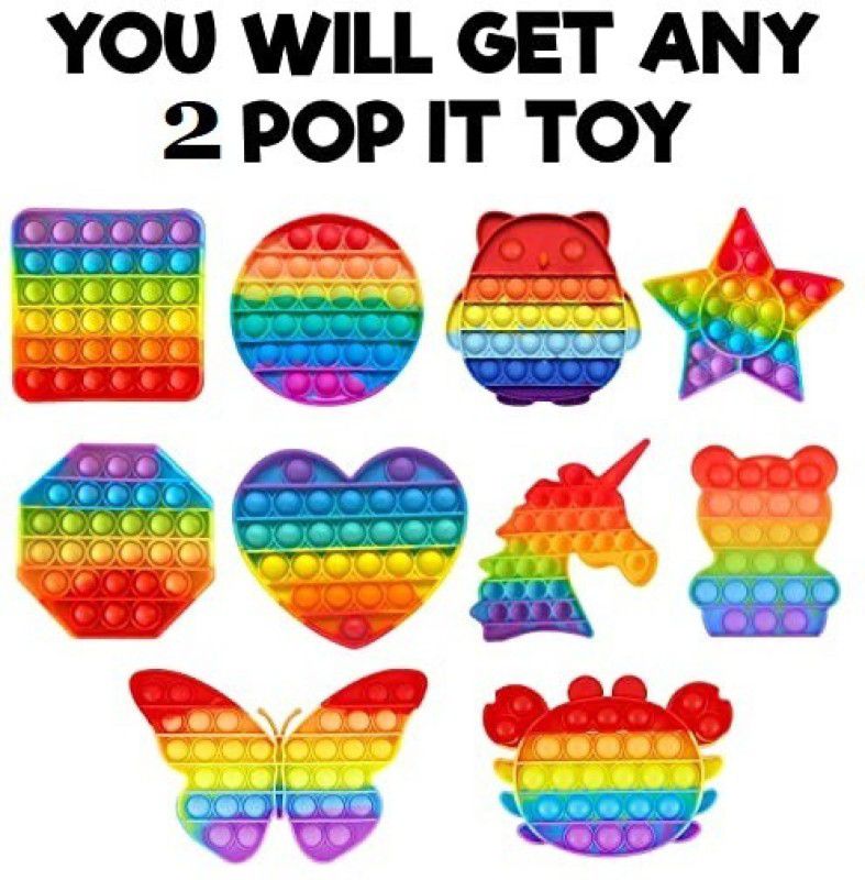 MARQUEONN Pop It Fidget Toys,Push Pop Bubble Fidget Sensory Toy,Autism Special Needs(ANY2)  (Multicolor)
