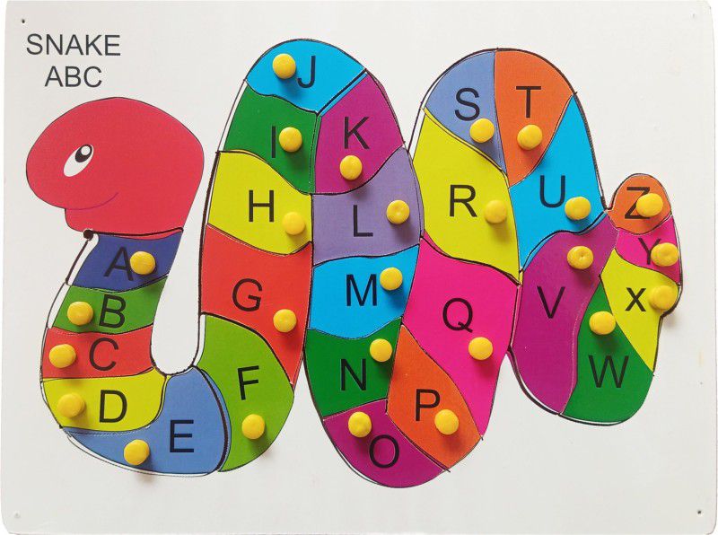 FireFlies Premium Quality Wooden Snake Alphabet Puzzle Board for kids (Pack of 1 Pc)  (26 Pieces)