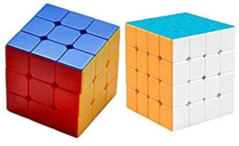 Tazs Cube Combo Set of 2 Size of Cube 3x3 4x4 High Speed Sticker Less Puzzle Cube  (2 Pieces)