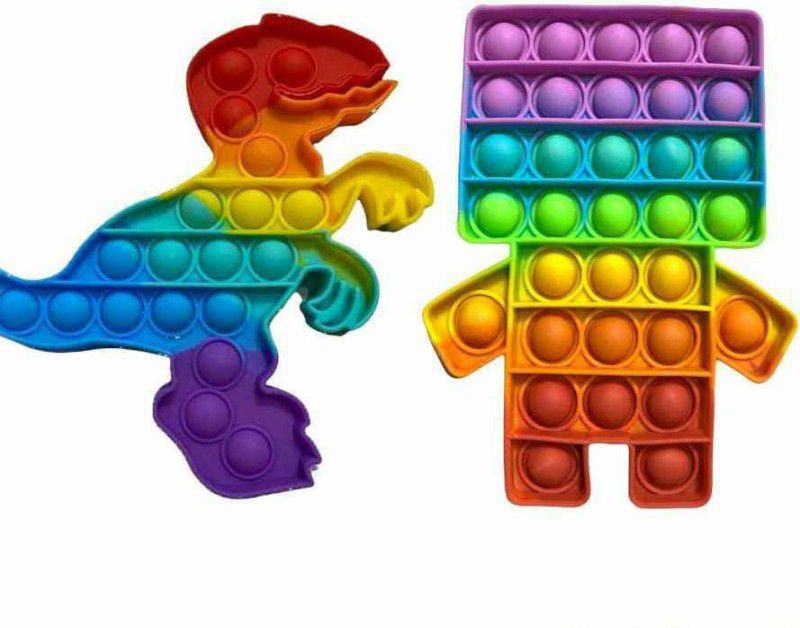 anvika's Dinosaur & Robot pop it fidget toy  (Multicolor)