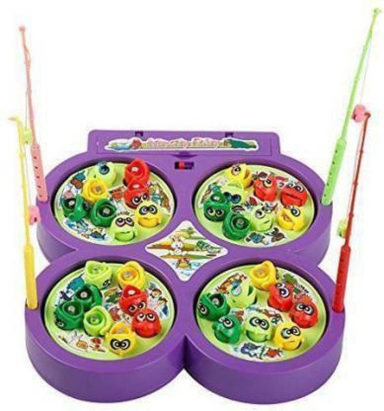 Tenmar Fish Catching Game with 32 Pcs of Fish, 4 Pods (Purple)  (Multicolor)