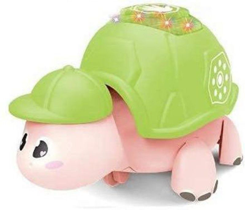 JVTS Musical Turtle Press & Go Toys for Babies Toys for Kids Cartoon Toy Vehicles for Kids  (Green)