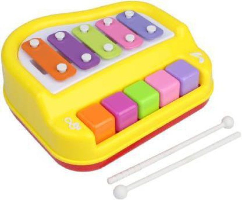 JVTS 5 Key Piano Organ and Xylophone Musical Toy with 2 Mallets for Kids Ages 3+ Years  (Multicolor)
