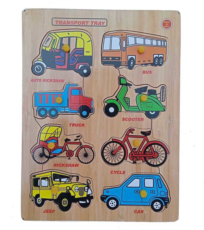 FireFlies Wooden Transport Puzzle With Nob Peg Board for kids  (1 Pieces)