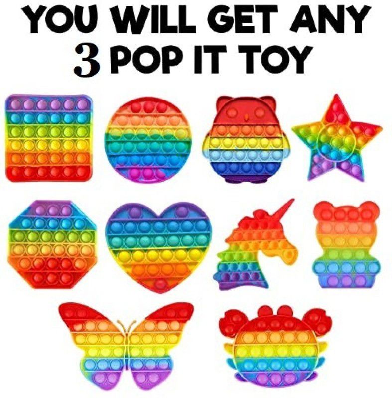 MARQUEONN Pop It Fidget Toys,Push Pop Bubble Fidget Sensory Toy,Autism Special Needs(ANY3)  (Multicolor)