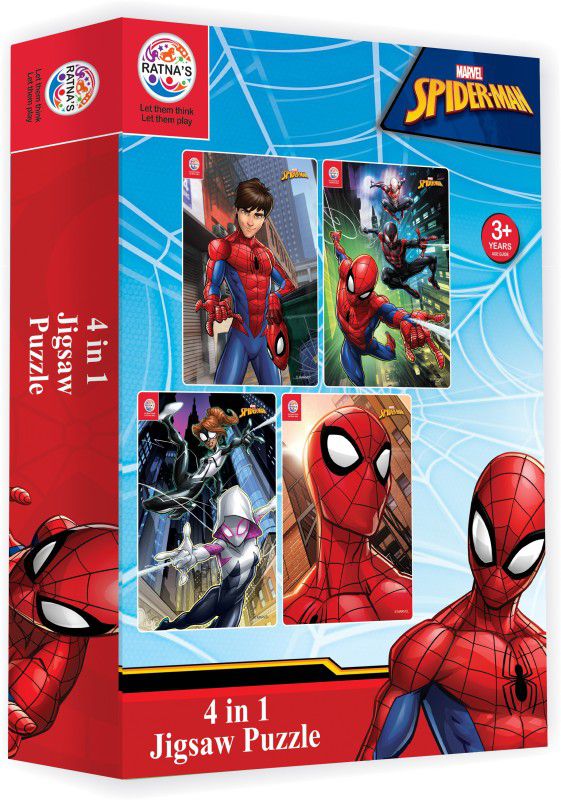 RATNA'S Marvel Spiderman Vertical 4in1 jigsaw puzzle for Kids (140 Pieces) (2530)  (140 Pieces)