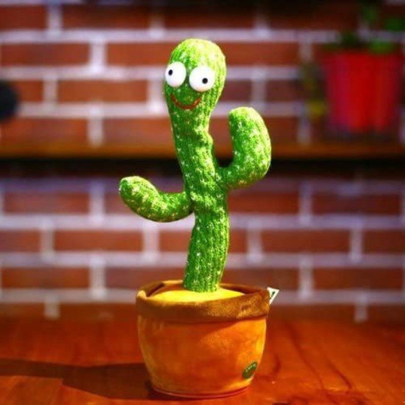 Geutejj Dancing Cactus Toy for Baby Funny Cactus Toy for Baby Kids Soft Plush Toy  (Green)
