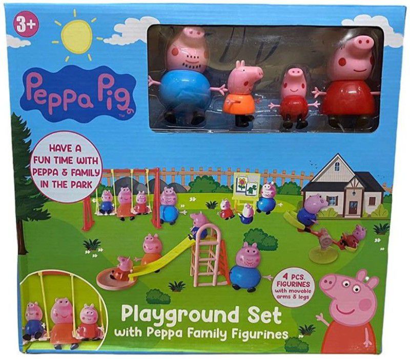 NIYAMAT Pig Family Playground Fun Playtime Set 4 Pcs Figurines