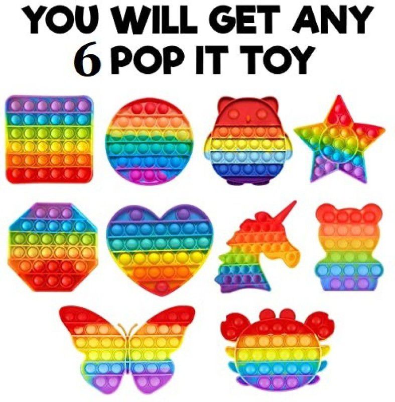 MARQUEONN Pop It Fidget Toys,Push Pop Bubble Fidget Sensory Toy,Autism Special Needs(ANY6)  (Multicolor)