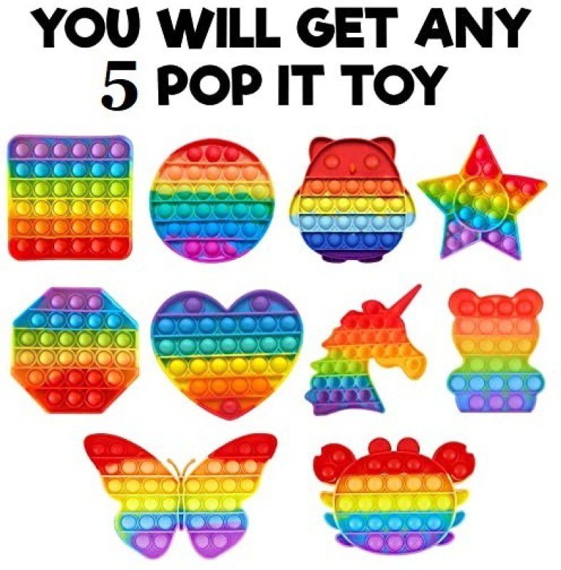 MARQUEONN Pop It Fidget Toys,Push Pop Bubble Fidget Sensory Toy,Autism Special Needs(ANY5)  (Multicolor)