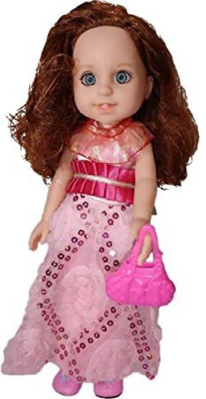 luzzo Soft Push Stuffed Baby Doll Toy Musical Rhyming Singing for Girls  (Pink)
