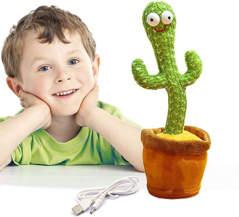 Geutejj Dancing Cactus Talking Toy, Wriggle Singing Cactus, Repeats What You Say  (Green)