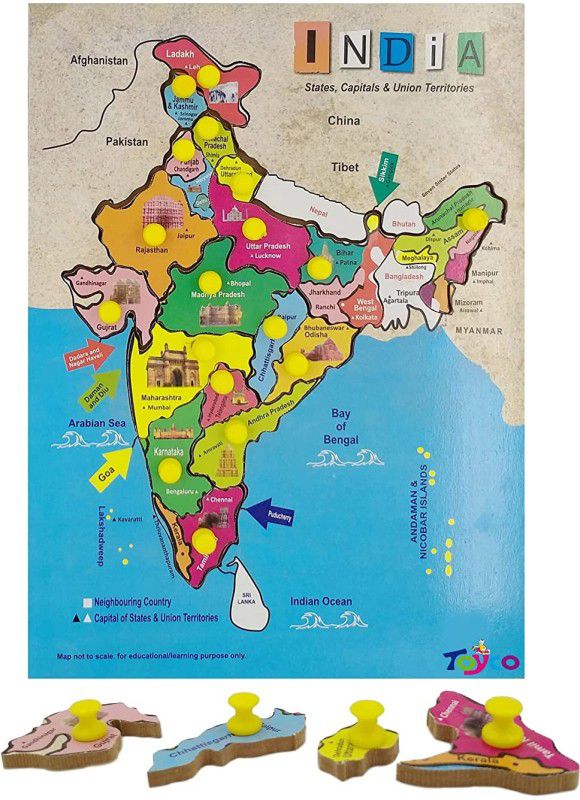 AMUSING India Map for Kids, India Map Puzzle, India Game for Kids, Kids India Map  (1 Pieces)
