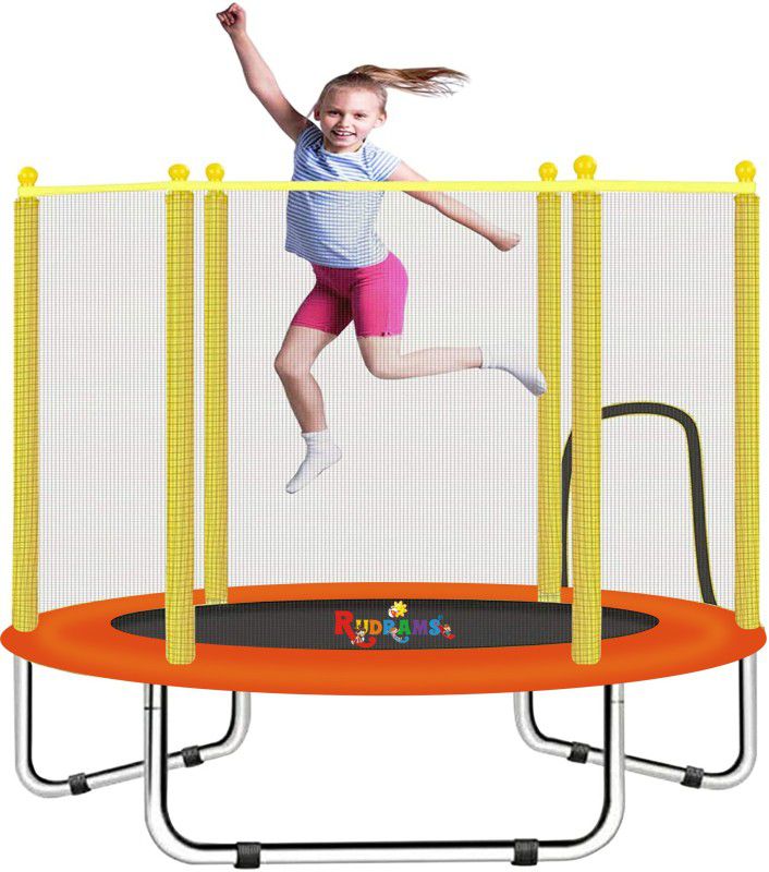 rudrams 55 Inches U shape leg Trampoline for kids indoor / Kids Jumping Trampoline  (Orange)