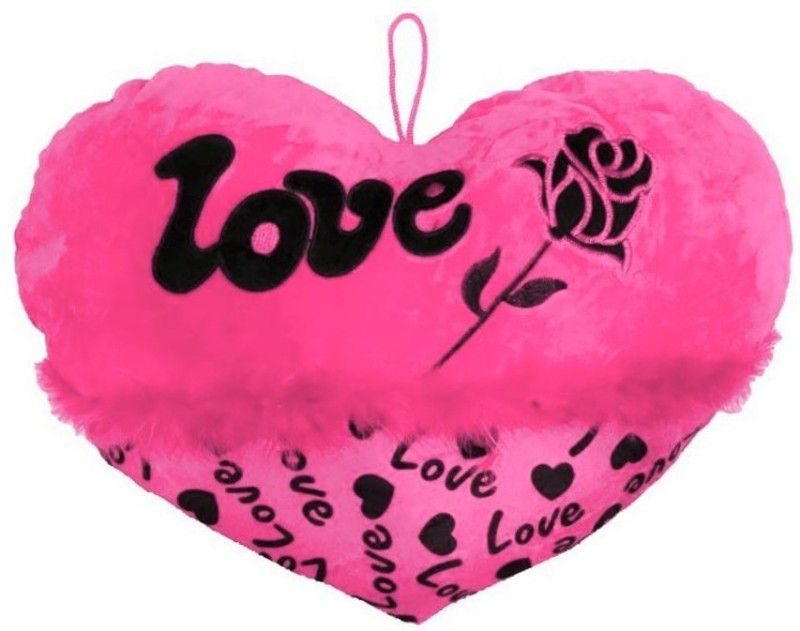 Kraftix Pink Heart Pillow Cushion ( Horizontal Love ) - 40 cm  (KST363440)