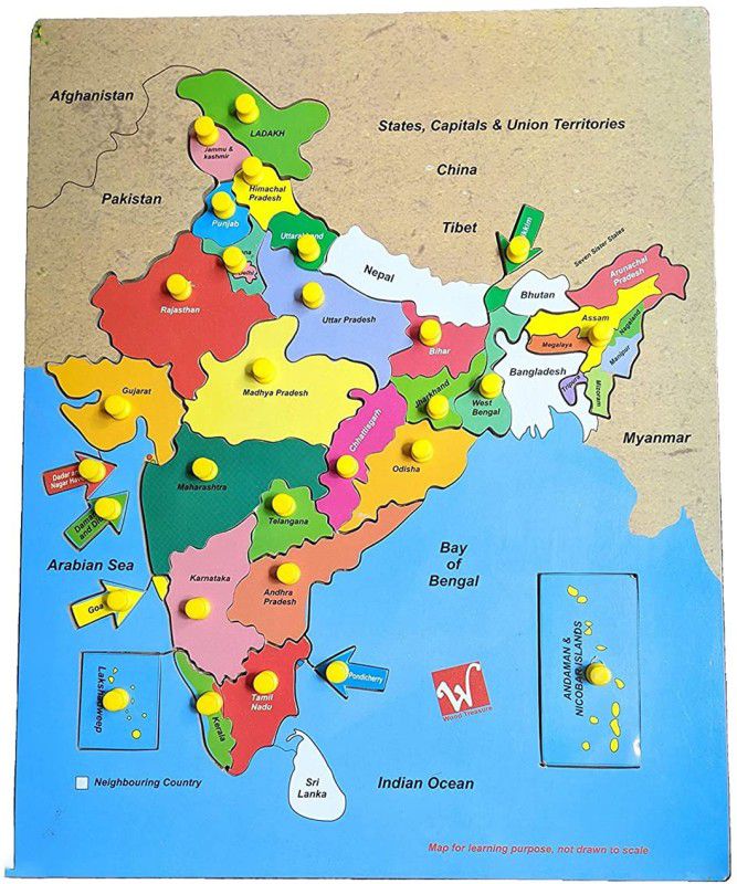 AMUSING India Map Wooden Puzzle for Kids Jigsaw Puzzle Early Education Learning Toys  (1 Pieces)