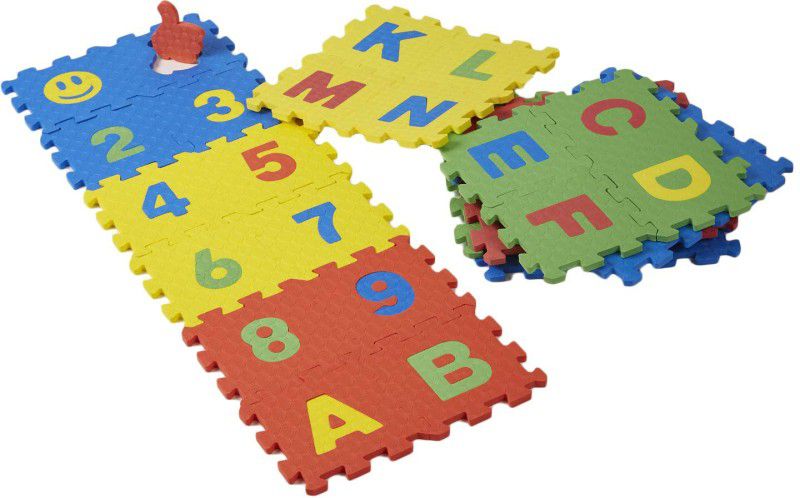 Miss & Chief by Flipkart Colorful Educational EVA/ Foam Puzzle Play Mat/ Floor Mat with Numbers and English Alphabets for Kids  (36 Pieces)