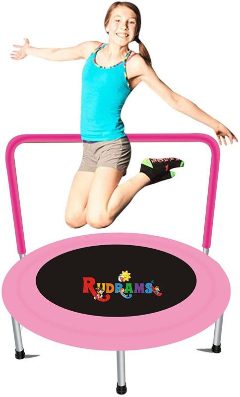 rudrams 45 inches / 3.75 feet Trampoline with Handle for Adults & Kids  (Pink, Orange, Multicolor, Green, Blue, Black, Yellow, Multicolor, Red, Black)