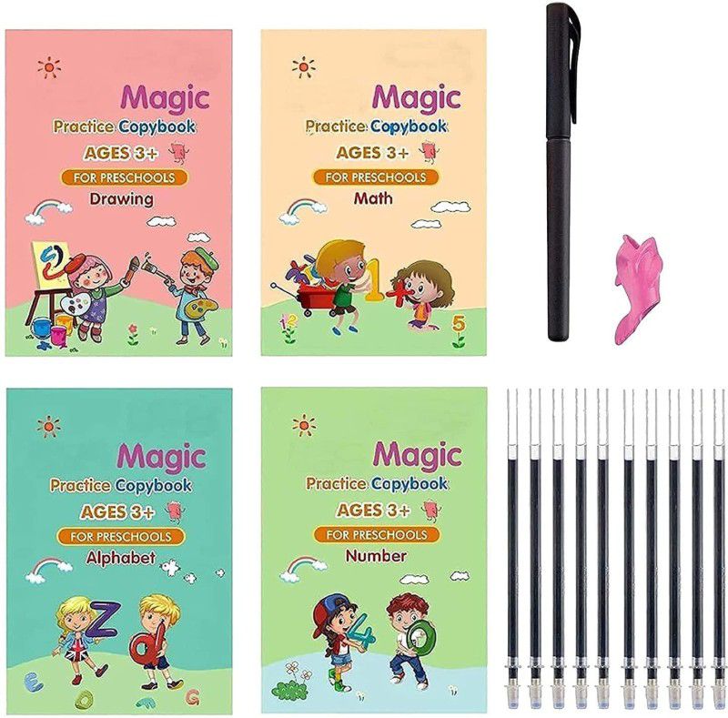 HENGLOBE Magic Practice Copybook , Number Tracing Book for Preschoolers with Pen  (Multicolor)