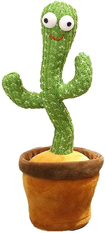 Geutejj Dancing Cactus Talking Toy, Cactus Plush Toy, Wriggle & Singing Recording Repeat  (Green)