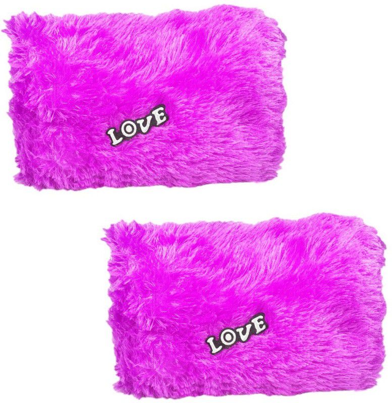 Uniqon Pack of 2 (Size:32x22cm) Purple Rectangular Pillow Love Cushion Soft Fur Stuffed Toy for Adult & Kids Birthday's, Valentine's Days, Special Occasional Surprise Gifts, Home Room Decoration, Car Decor Showpieces - 22 cm  (Purple)