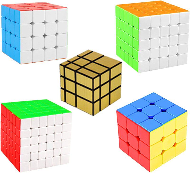 Vaniha Cube Combo of 3X3,4X4,5X5,6X6,Gold Mirror High Speed Stickerless Cube Puzzle  (5 Pieces)