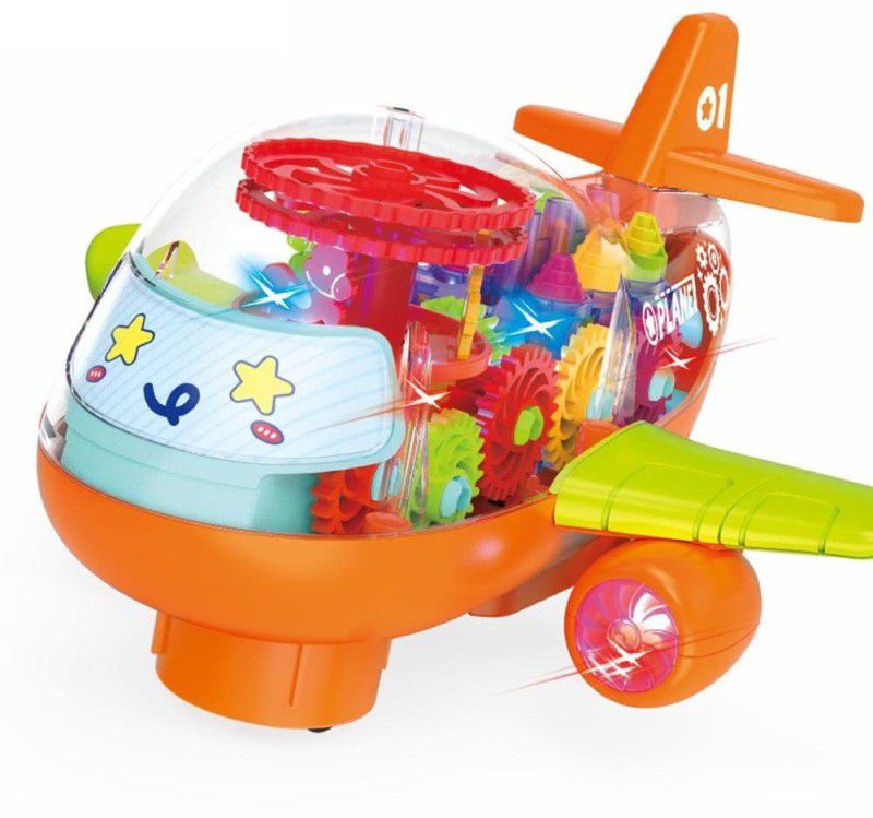 HOMOZE Transparent Mechanical Helicopter Airplane Car Toy For Kids  (Multicolor)
