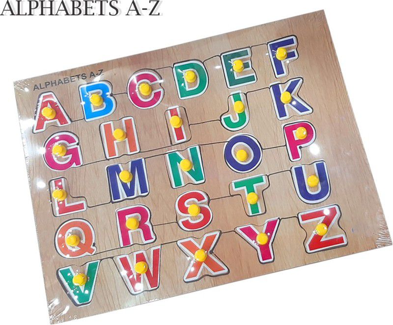 Poktum 26 Letters Upper Case Alphabet ABC Puzzle Board for Children 3-5 Years Old  (26 Pieces)
