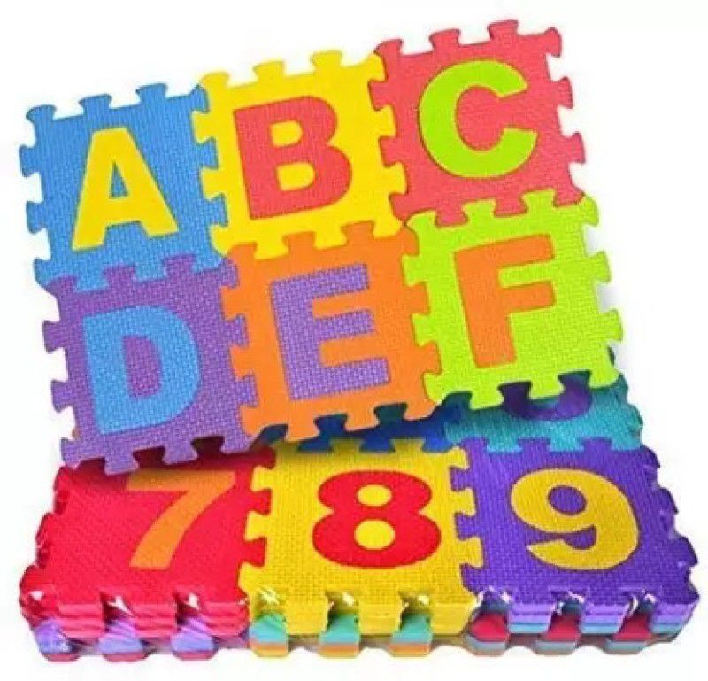 Sandiksha 36 Pcs Big Size Eva Puzzle Foam Mat for Kids, IAlphabet and Number Mat for Kids  (1 Pieces)