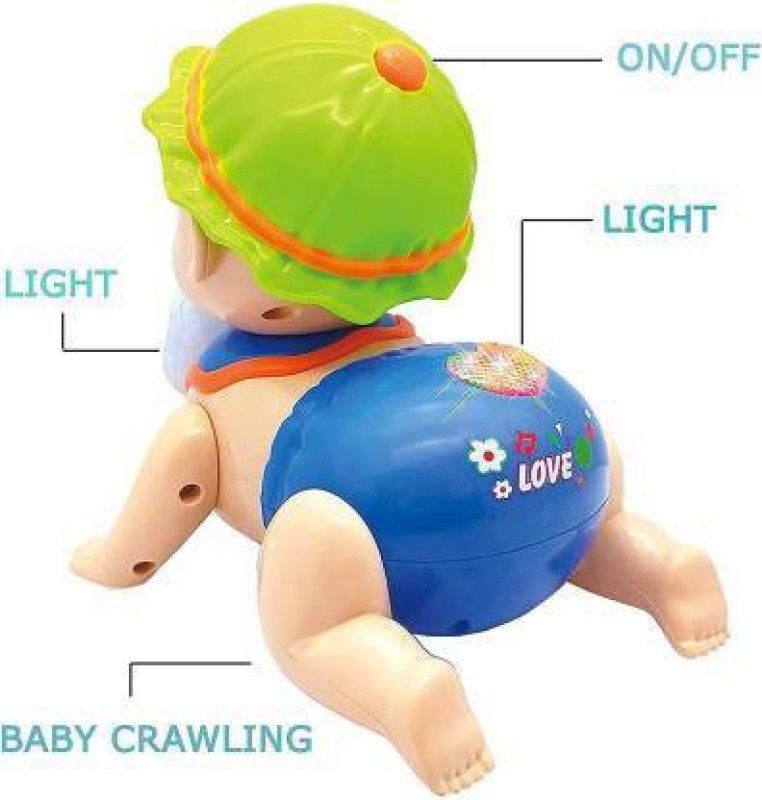 TrueBucks High Quality Electric voice lightning crawling baby fun simulation baby cartoon toy Non-Toxic Learning & Educational Walking Baby Toy (Multicolor)  (Multicolor)