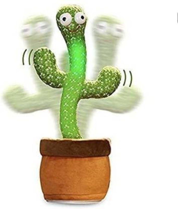 FASTFRIEND COLLECTION Dancing Cactus Repeats What You SayElectronic Plush Toy with Lightin  (Multicolor)