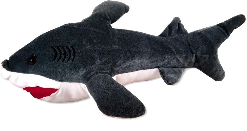 Airtick (Size:38cm) Grey Ocean Shark Fish Soft Plush Fur Stuffed Animal Toy For Gifting - 12 cm  (Grey)