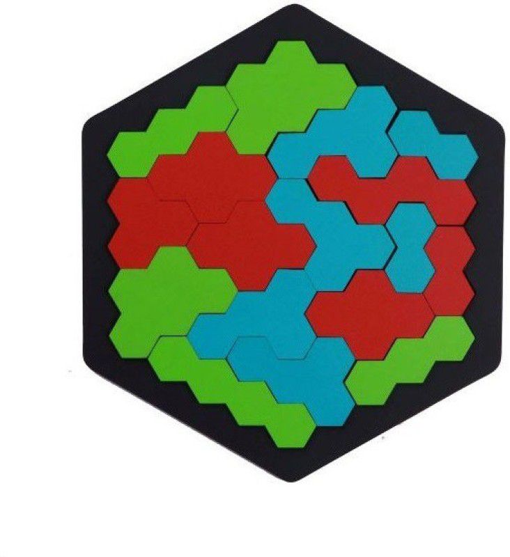 The Funny Mind Wooden Hexa Puzzle Board| 3D Hexagon Geometric Jigsaw Puzzle |Educational Game  (1 Pieces)