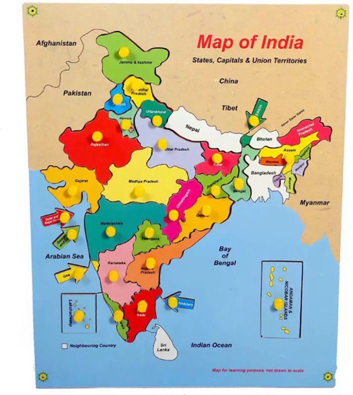 Cyrus New Sale Indian Map /Board Game/Educational/Learning Game for Kids Accessories  (Multicolor)
