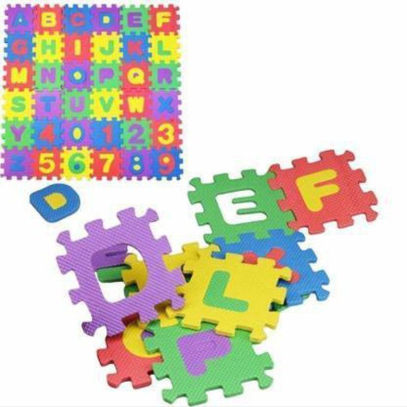 Jalaunsportscreations Alphabet learning & Activity Puzzle Mat/Thickest ABC/Numbers  (36 Pieces)