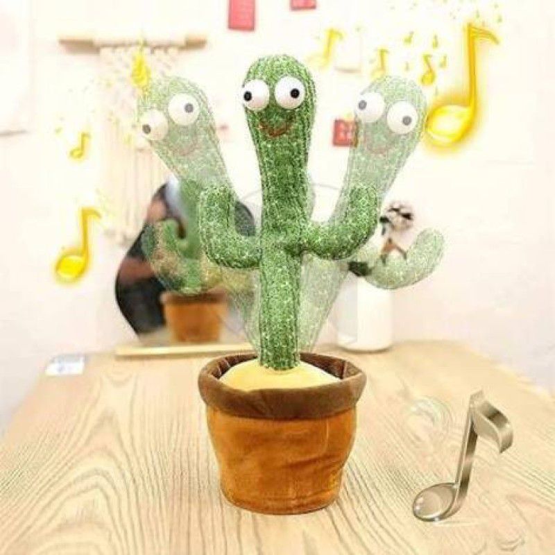 Lastpoint Dancing Cactus Toy & USB &Power Cable - &Repeats What You Say, Dances, Sings 120 Songs&, LED Lights For& Kids & Babies - Record Your Message &Home& &Decoration&, Kid Room  (Multicolor)
